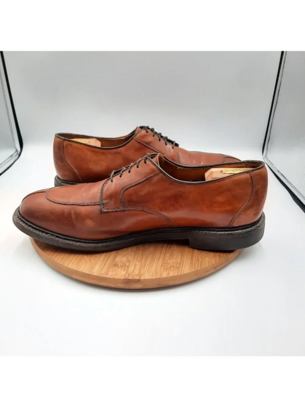 Allen Edmonds Ashton Mens 13 Shoes Chili Brown Leather Split Toe Dress Sneakers